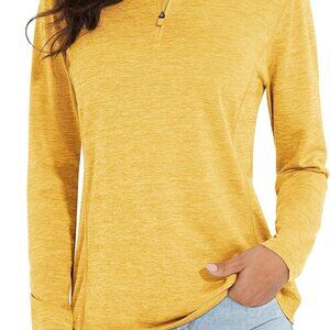 Women's Ginger UPF 50+ Quick-Dry V-Neck 1/4 Zip Sport Tee